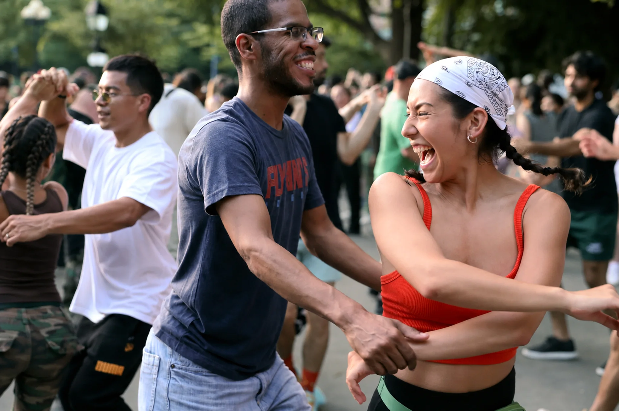 Danseurs lors d’une soirée salsa en plein air à New York