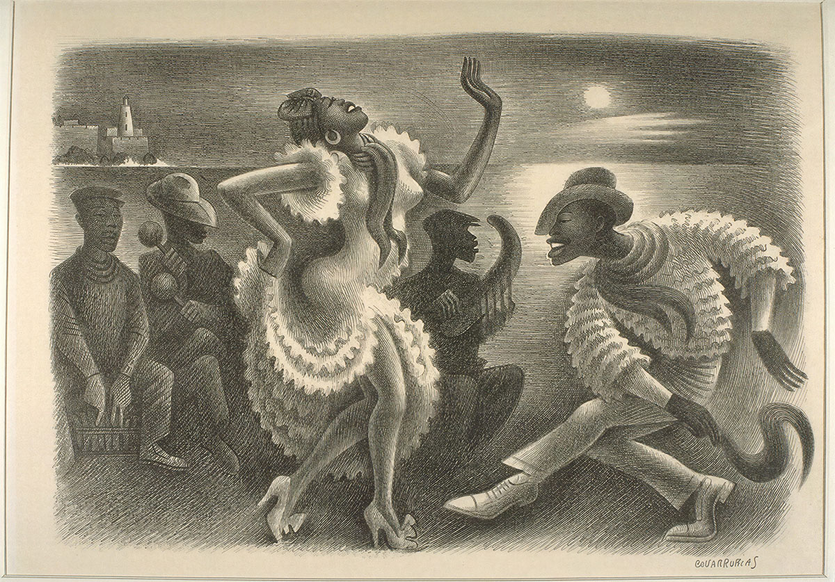Afro-Cuban rumba lithograph