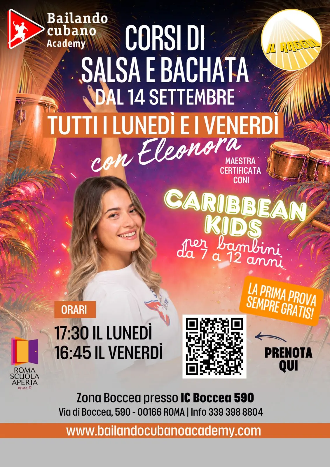 Cours de Salsa et Bachata pour enfants à l&rsquo;Académie Bailando Cubano IC Boccea 590