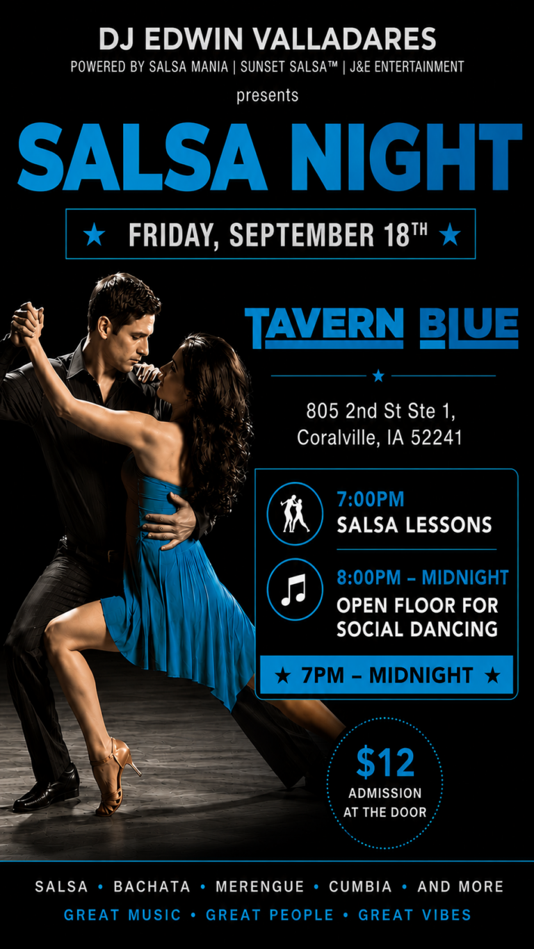 Salsa Night at Tavern Blue in Coralville IA
